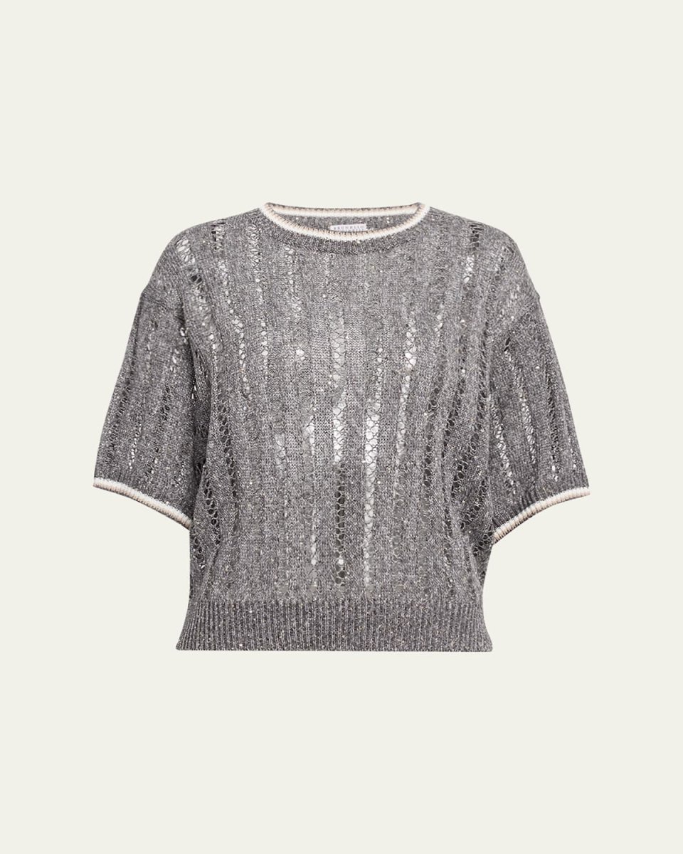 Micro Sequined Linen French Riveria Sweat